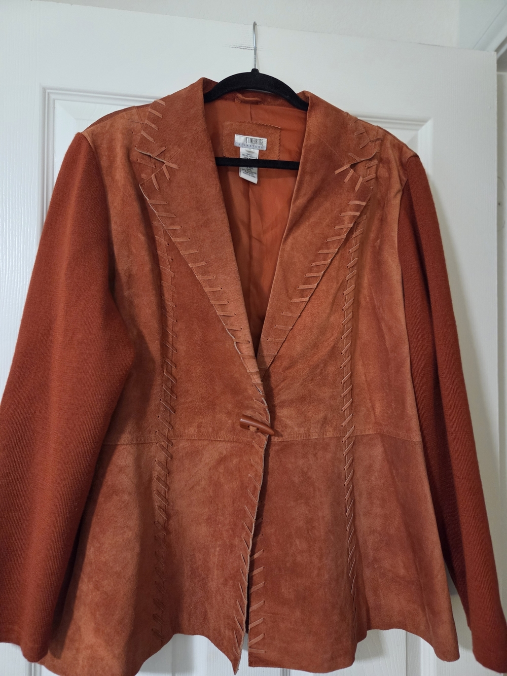 Vintage Stonebridge Women's Rust Suede & Knit Western Blazer Jacket. 1X